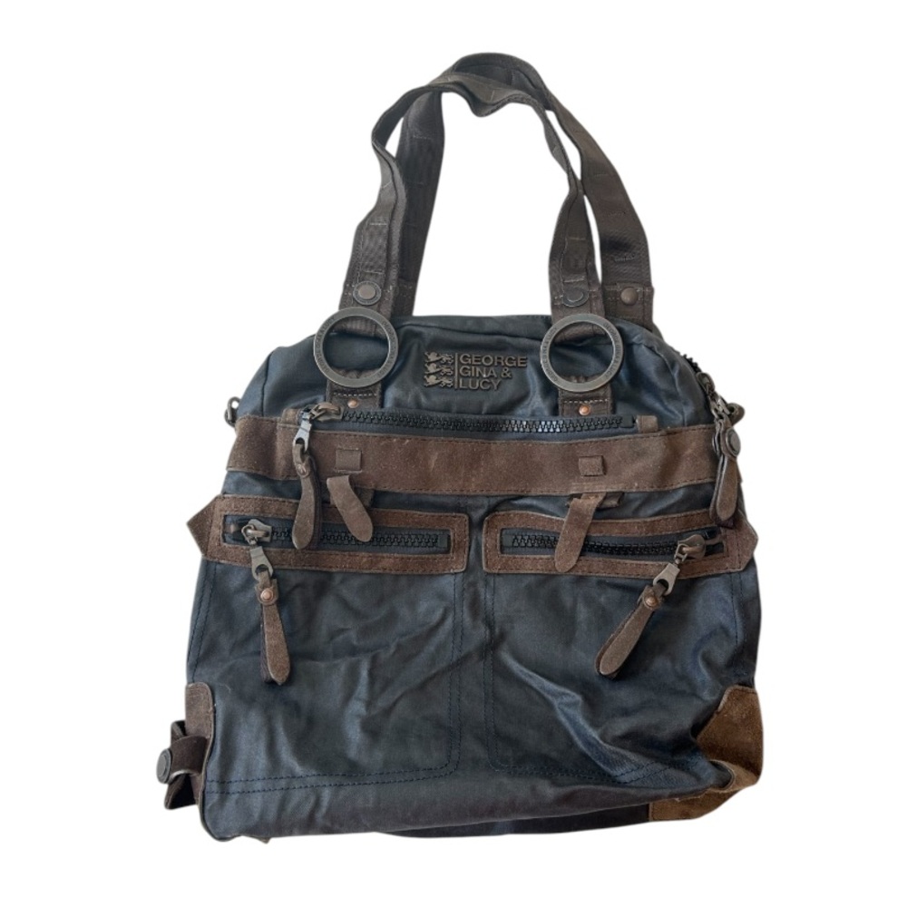 George Gina & Lucy Navy and Brown Shoulder Bag